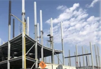 Columnas de acero en niveles superiores